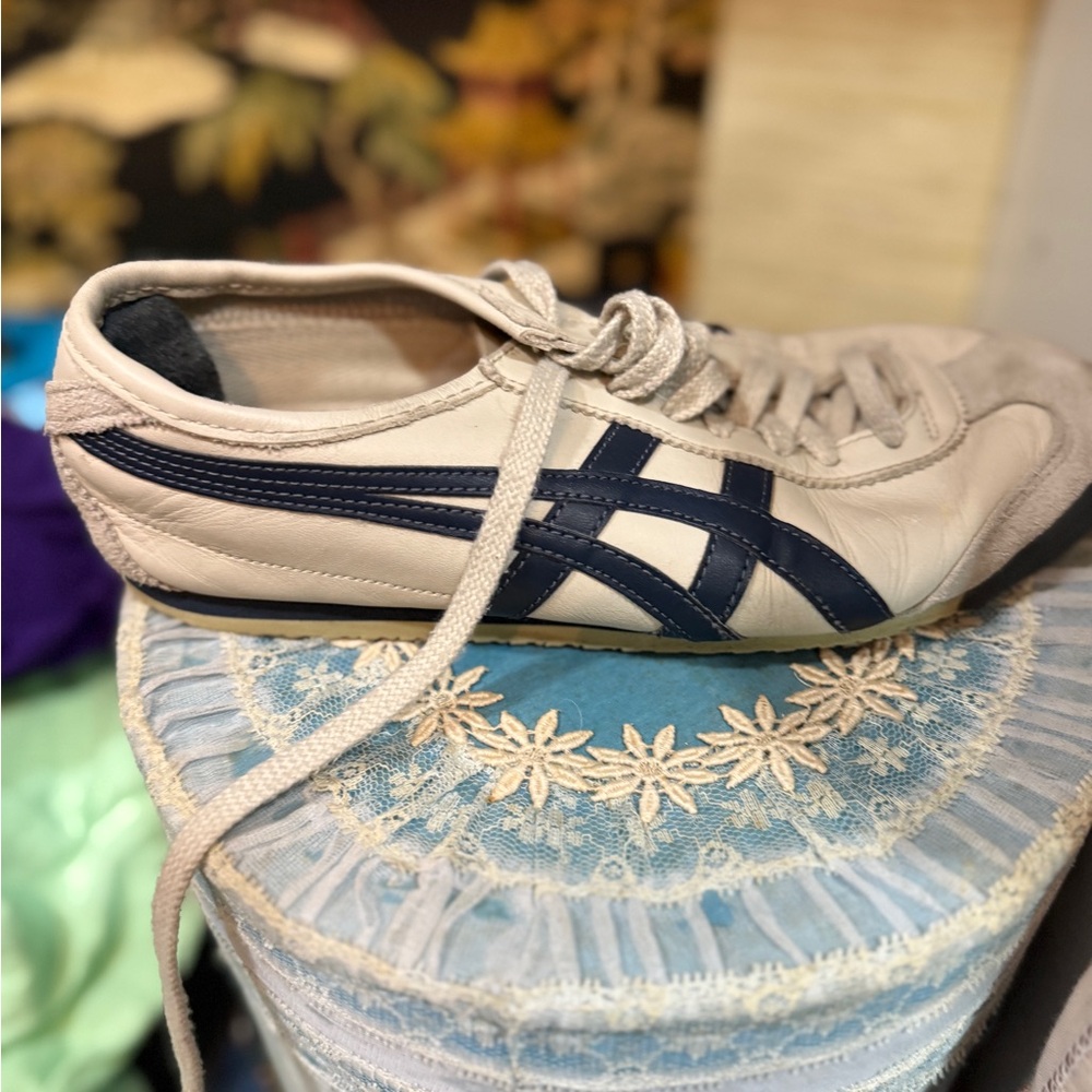 Onitsuka Tiger by Asics Cream and Navy Sneakers